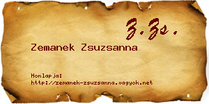 Zemanek Zsuzsanna névjegykártya